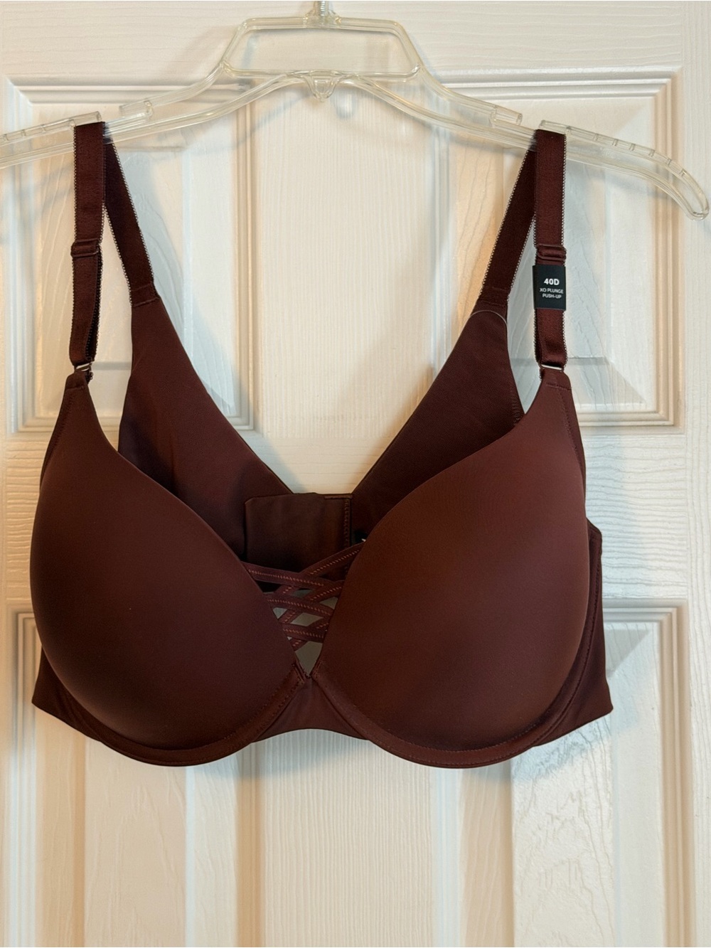 Torrid XO Plunge Bra with Lattice Front in Deep Brown